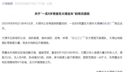 8岁男孩走失超24小时,最新官方通报