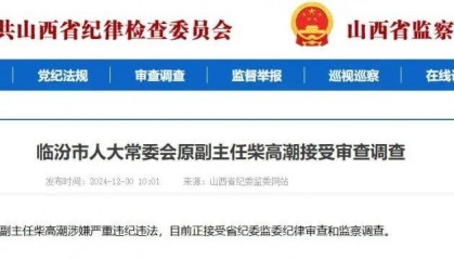 从宾馆服务员干到副厅级的柴高潮,被查!