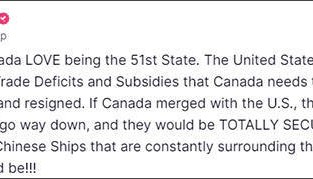 特朗普:加拿大来合并吧,不然中国…