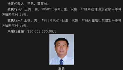 西王集团等拒不支付超3.3亿元，法院发悬赏通告：最高奖励990万元